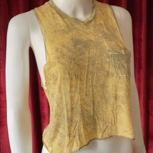 Michelle by Comune Yellow Crop Top Sz S